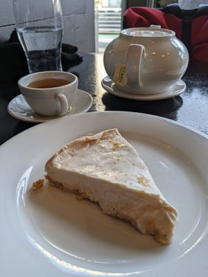 Lemon cheesecake at Green Earth Vegan Cuisine in Toronto