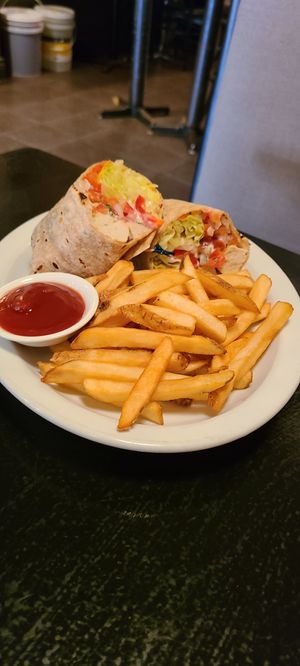 California Chick'Un Wrap at Green Earth Vegan Cuisine in Toronto
