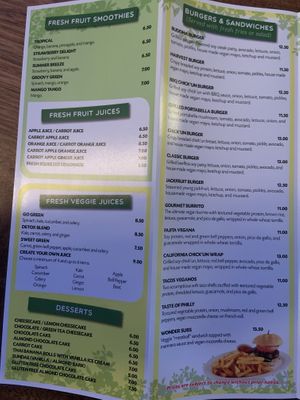 Take out menu 3 at Green Earth Vegan Cuisine in Toronto