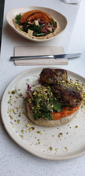 Patties on Bread at Nola Kitchen in Porto