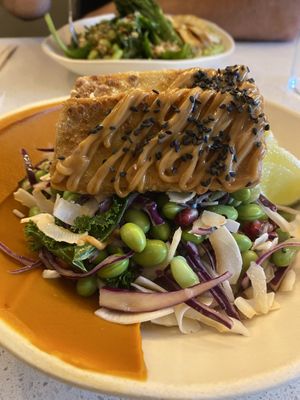 Crispy tofu on the crispy bowl  at Nola Kitchen in Porto