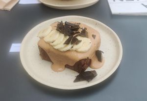 Delicious banana bread at Nola Kitchen in Porto