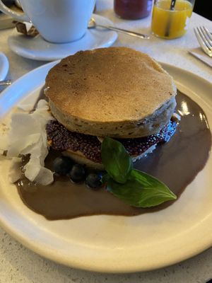 blueberry pancakes  at Nola Kitchen in Porto