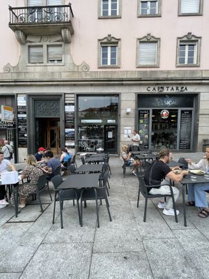 Outside dining   at Nola Kitchen in Porto