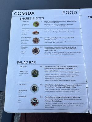 Menu card  at Nola Kitchen in Porto