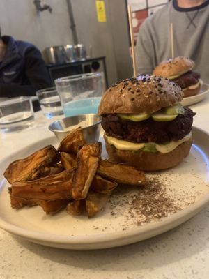 Beetroot burger   at Nola Kitchen in Porto