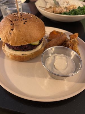 Beet burger   at Nola Kitchen in Porto