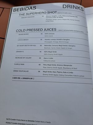 Juices at Nola Kitchen in Porto