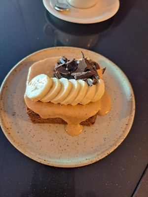 Banana bread - pure gooey goodness at Nola Kitchen in Porto