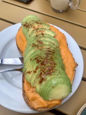 tostada tomate y aguacate  at Velvet Bakery in Vitoria Gasteiz
