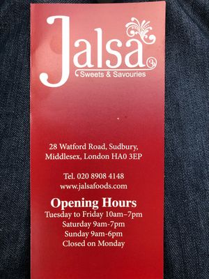 Opening at Jalsa in North West London