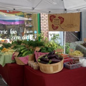 Market at coop la maison verte, 5785 Sherbrooke W, Montréal at Millefolia - ferme aromatique in Sainte Ursule