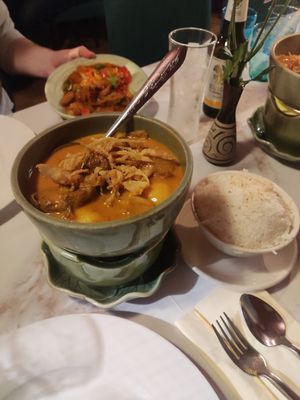 Massaman curry with mock lamb at The Basement in Ashbourne