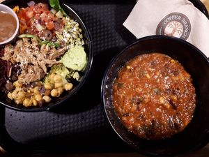 Azteca bowl with chilli sin carne at Copper Branch in Angers