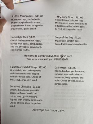 Menu at Super Natural Vegan Cuisine in Lindsay