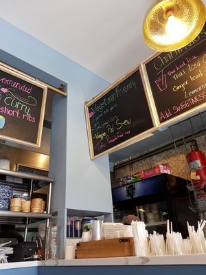 Veggie options at Charm Kao in Brooklyn