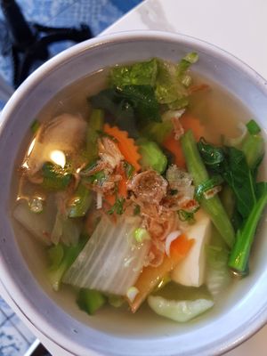 Veggie soup! So tasty at Charm Kao in Brooklyn