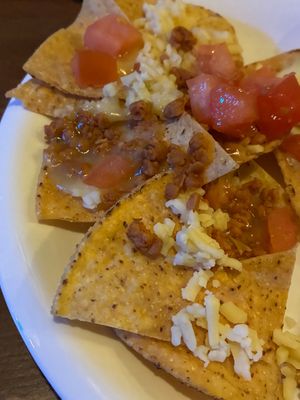 Vegan option for nachos: soy cheese at Osaka Tacos in Osaka