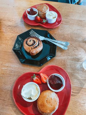 Vegan scones & cinnamon bun at The Terrace Arts Cafe - Artannapola in Seaton