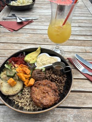 Buddha bowl and Mai Thai   at The Terrace Arts Cafe - Artannapola in Seaton