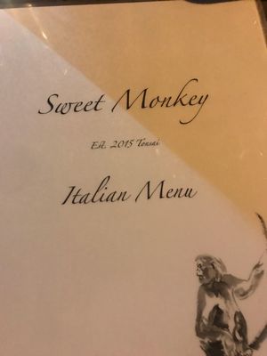 Italian menu at Sweet Monkey in Ao Nang