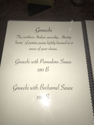 Italian menu at Sweet Monkey in Ao Nang