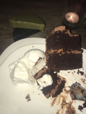 Chocolate cake and coconut ice cream!! This was to die for!!!!!! at Sweet Monkey in Ao Nang