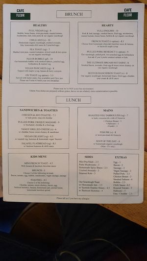 Food at Cafe Fleur in South West London