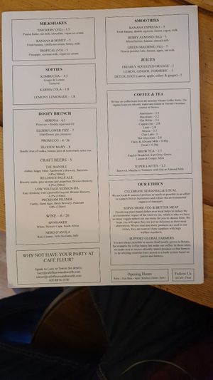 Drinks at Cafe Fleur in South West London