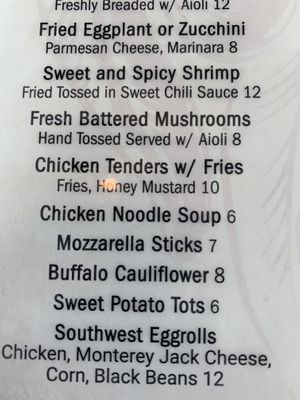 Menu options   at Olive on Main in Laurel