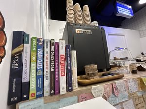 Vegan books selection  at Vterra in Kuwait City