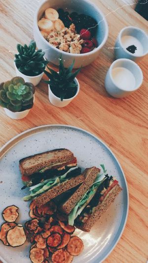 Avocado sandwich with mushroom💚 at Vterra in Kuwait City