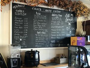 Drinks menu at Coach House Coffee in Stow-on-the-wold