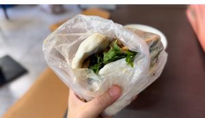 Vegan Chinese hamburger -so delicious, I think I could easily eat 5 of these!   at FēiCháng Hào Chī Yì Bāo in Hsinchu