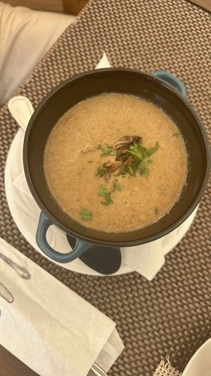 Mushroom cream soup  at KUIB in Sinaia