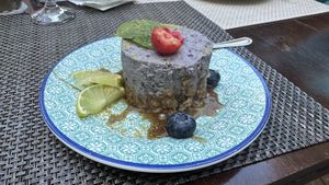 Vegan cashew cheesecake  at KUIB in Sinaia