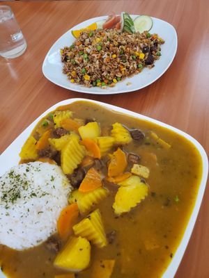 Curry Vegetables and Taiwanese Rice at Soda Yuki in Alajuela