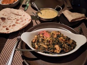 Freedom 50 (celebrating 50 years of an independent Bangledesh), tandoori roti, tarka dahl, chapti at Shalims Balti House in Weymouth