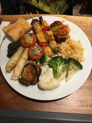 mixed plate from the buffet at Tii's in Basel