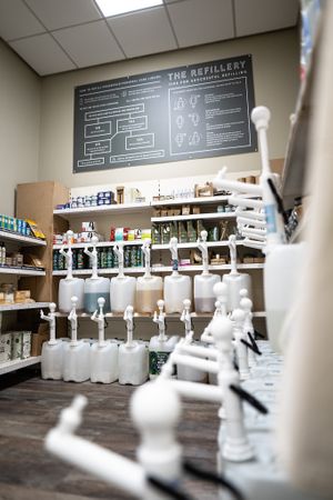 Loads of Vegan & Eco Friendly refillable households detergents and shampoo, conditioner and body wash! at The Refillery in Edinburgh