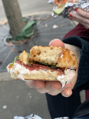 Fig Bagel at Familiars in Brooklyn