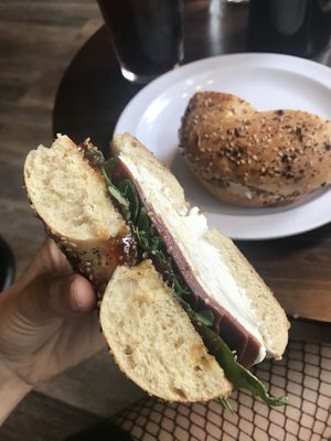 Fancy fig bagel 10/10 at Familiars in Brooklyn