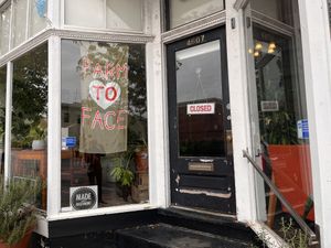 Adorable store front   at Farm to Face Cafe in Baltimore