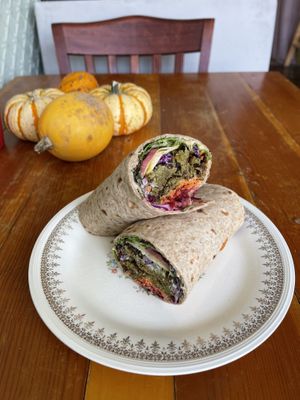 Falafel wrap  at Farm to Face Cafe in Baltimore
