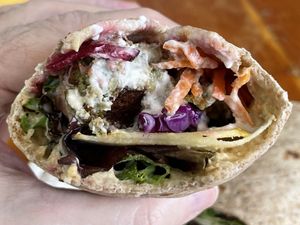 Falafel wrap  at Farm to Face Cafe in Baltimore