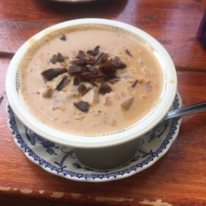 vegan corn chowder at Farm to Face Cafe in Baltimore