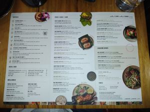menu at Rice Paper Scissors in Melbourne