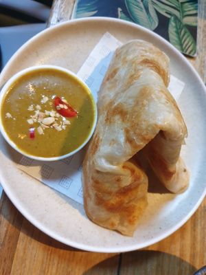 Roti w/satay sauce $9.00 at Rice Paper Scissors in Melbourne