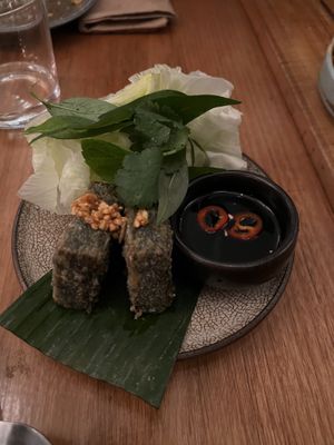 Chive cakes  at Rice Paper Scissors in Melbourne
