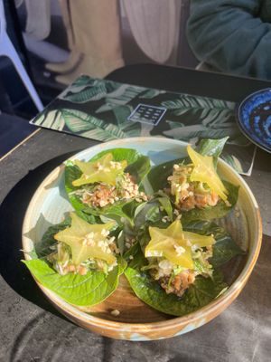 Caramelised Tofu Betel Leaf  at Rice Paper Scissors in Melbourne